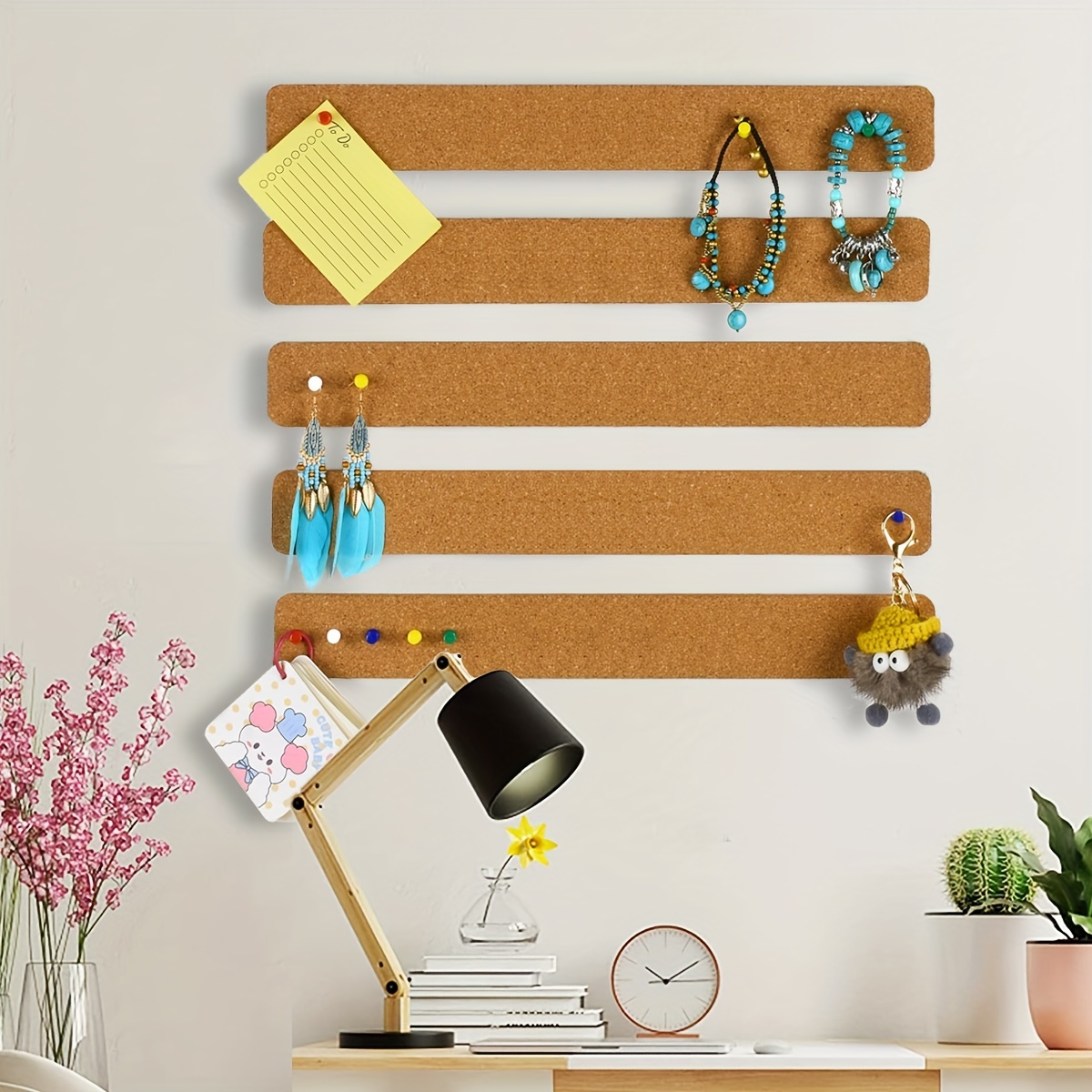 Bulletin Board Cork - 5 STKS Zelfklevende kurkplankstrips Lange Bulletin