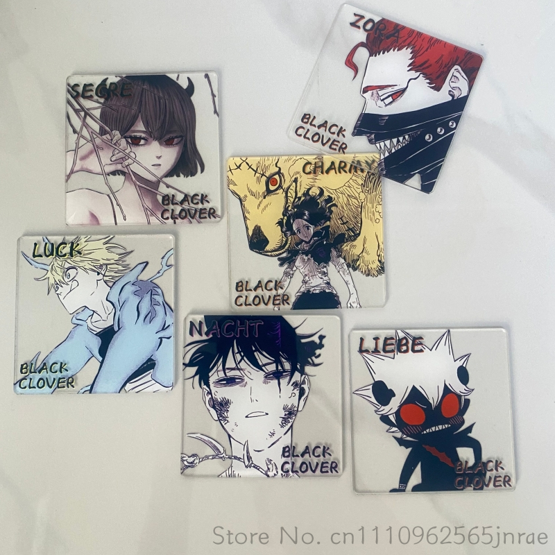 Office Furniture Used - Zwarte Klaver Anime Creatieve Acryl Coaster