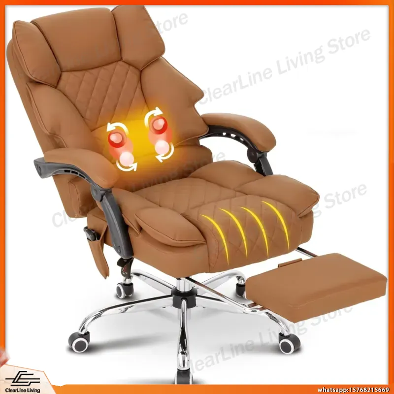 Office Footrest Cushion - Verwarmde massage bureaustoel met 90-135 graden