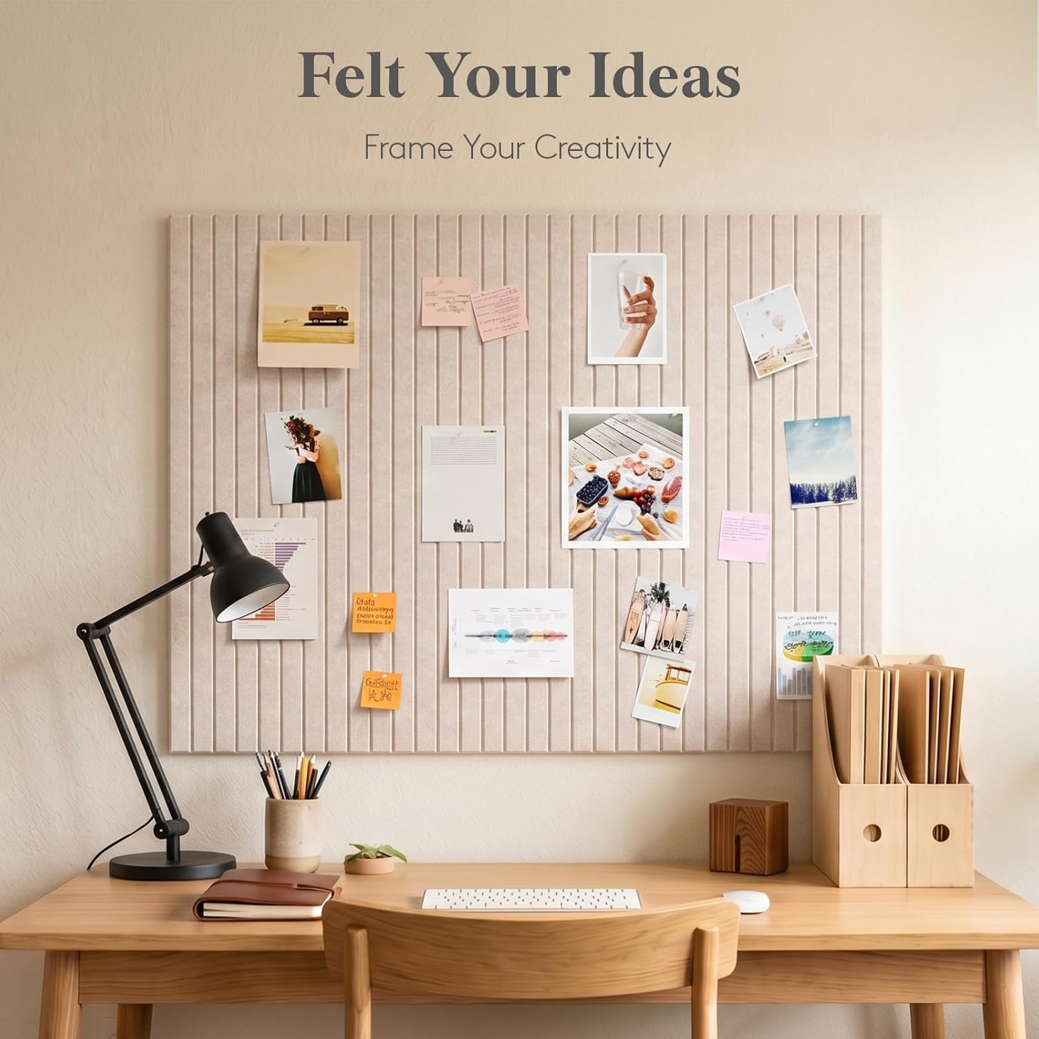 Bulletin Board Cork - SW 6 STUKS Vilt Wandtegels, Kurk