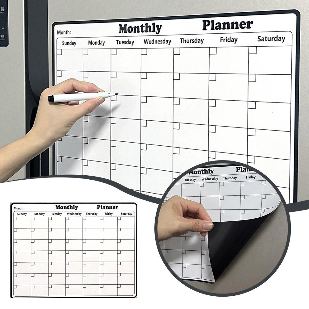 Magnetic Whiteboard Calendar - Stijlvolle magnetische droog uitwisbare kalender whiteboard