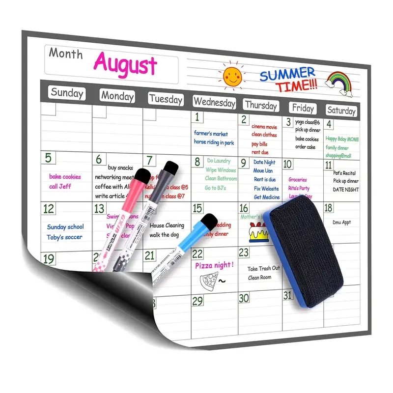 Magnetic Whiteboard Calendar - 1 Set Magnetische Koelkast Droog Wissen