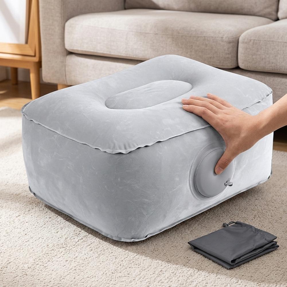 Office Footrest Cushion - Opblaasbaar luchtkussen, draagbare voetensteun/zitkussen voor autoritten,