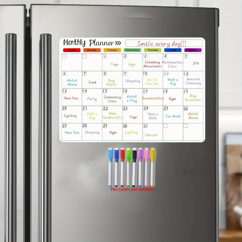 Magnetic Whiteboard Calendar - Groot formaat magnetisch whiteboard-set, herbruikbaar schema