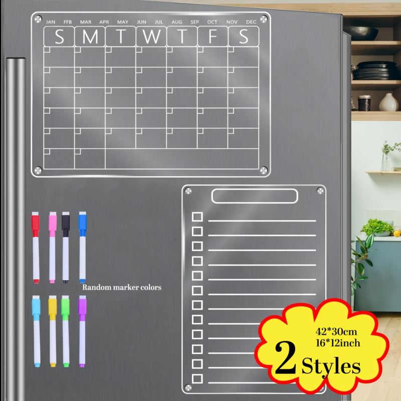 Magnetic Whiteboard Calendar - Acryl magnetische kalender voor de koelkast,