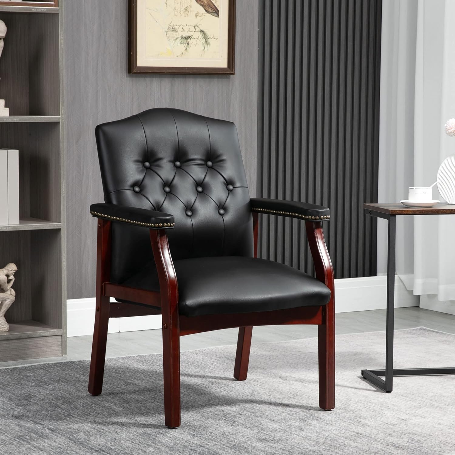 Zwarte lederen bureaustoelen,  - Office Furniture Ergonomic recensie en prijs