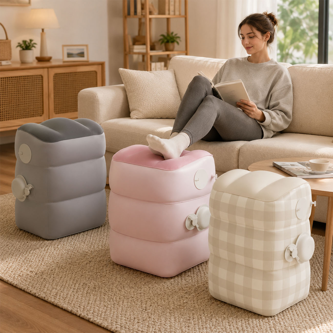 1 stuk opblaasbare voetensteun - Office Footrest Cushion recensie en prijs