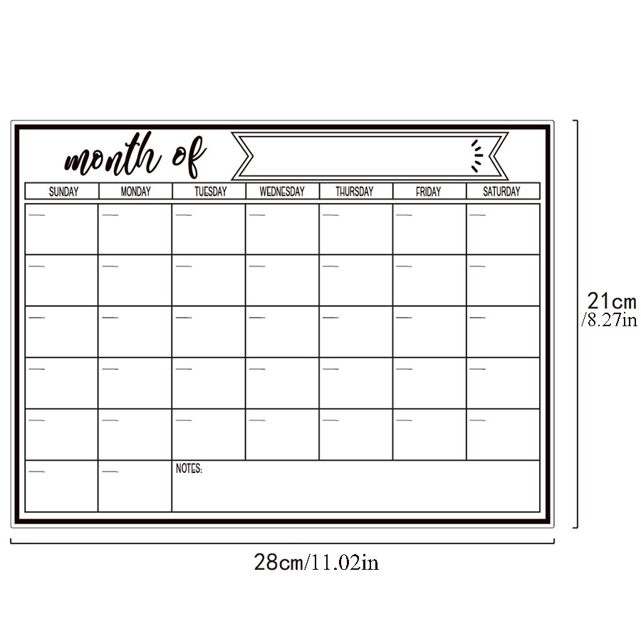 Magnetische whiteboard-sticker - Magnetic Whiteboard Calendar recensie en prijs