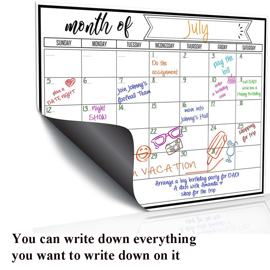 Magnetische whiteboard-sticker - Magnetic Whiteboard Calendar recensie en prijs