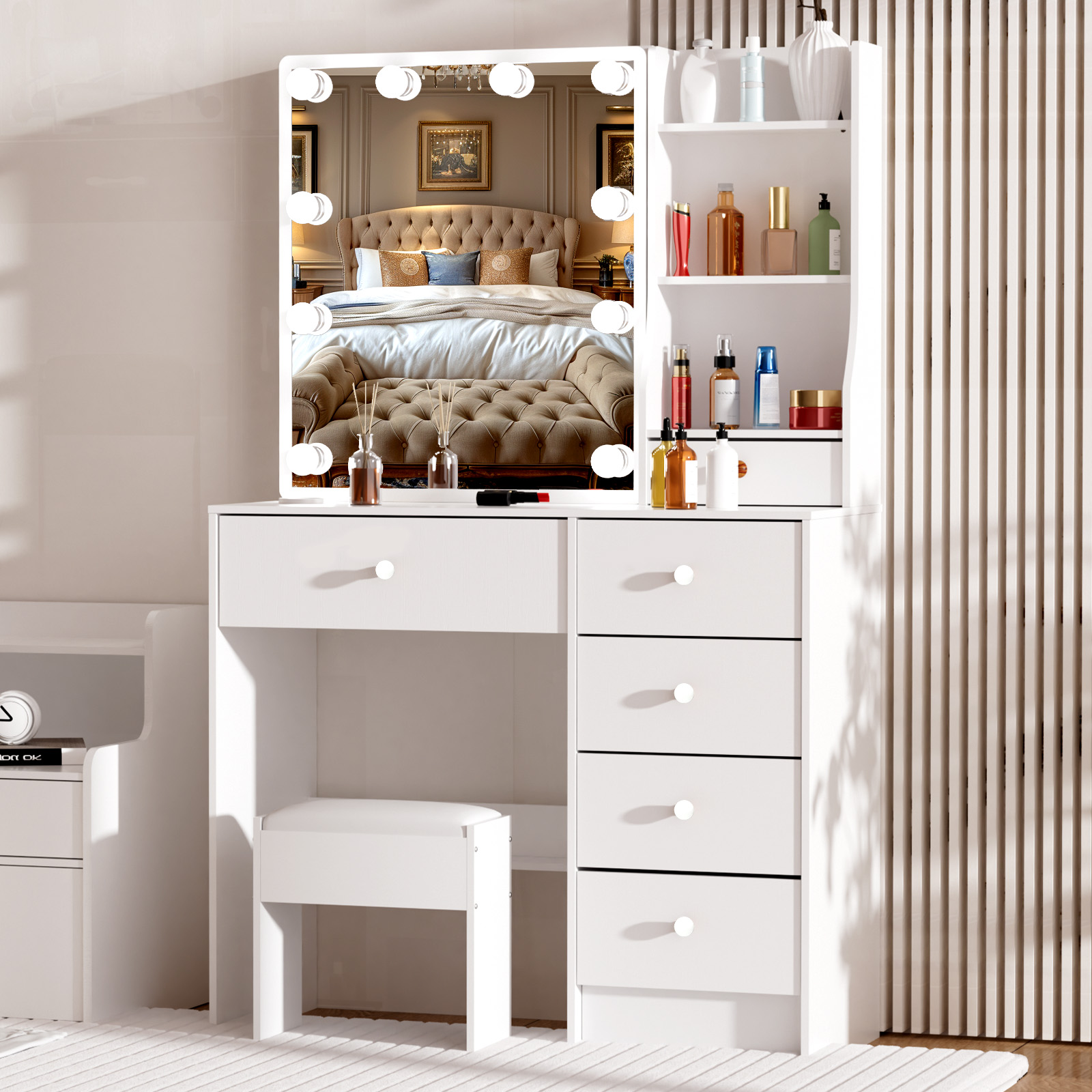 Moderne witte make-uptafel met - Office Furniture Okc recensie en prijs