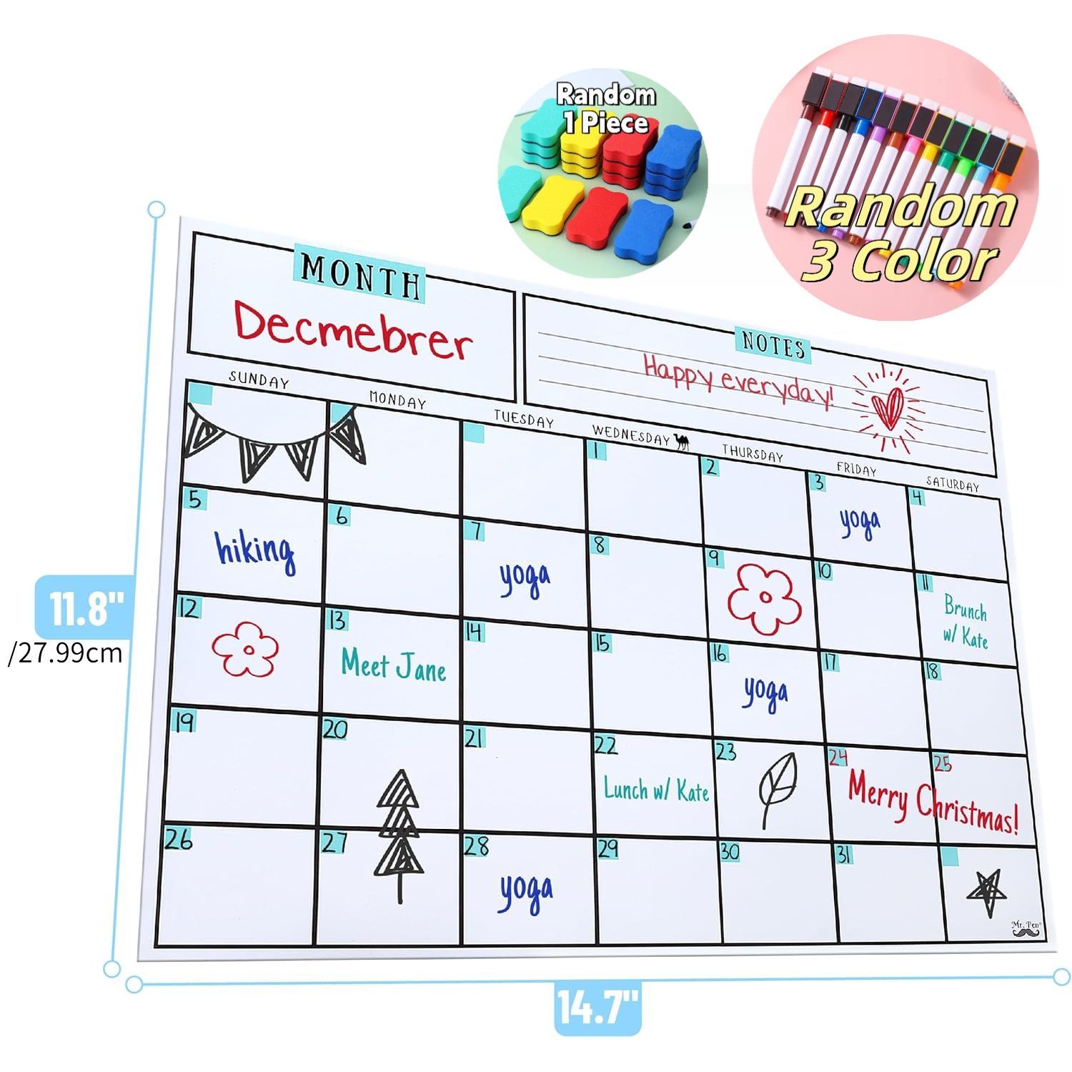 Magnetische droog uitwisbare k - Magnetic Whiteboard Calendar recensie en prijs