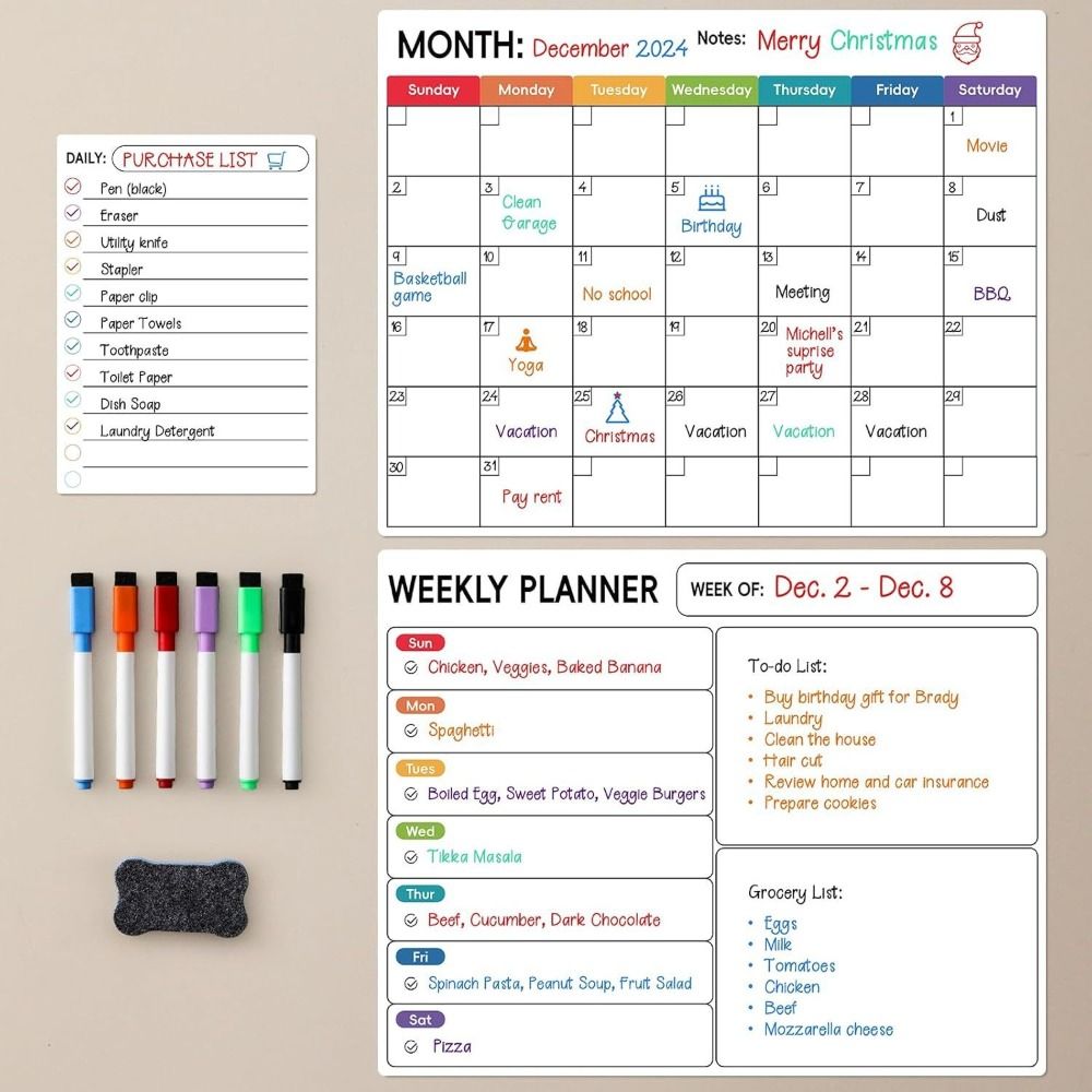 Droog uitwisbare magnetische k - Magnetic Whiteboard Calendar recensie en prijs